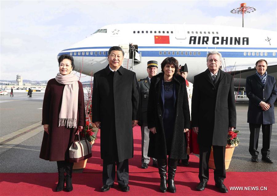 Arrivée en Suisse du président chinois pour visite d'Etat et Forum de Davos