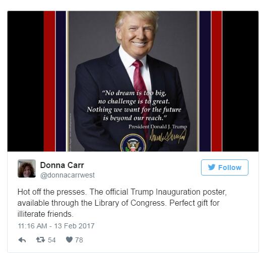 Le portrait officiel de Donald Trump moqué par les internautes à cause d'une faute d'orthographe