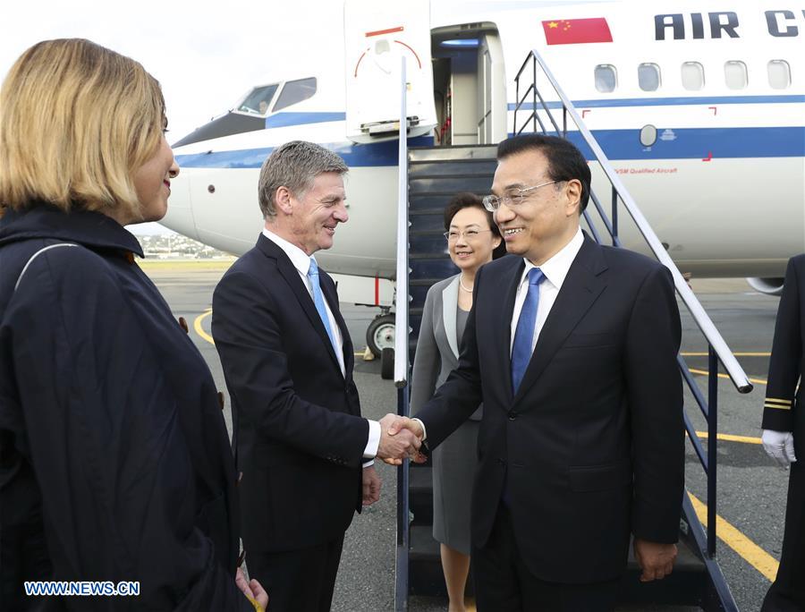 Arrivée du PM chinois en Nouvelle-Zélande pour une visite officielle