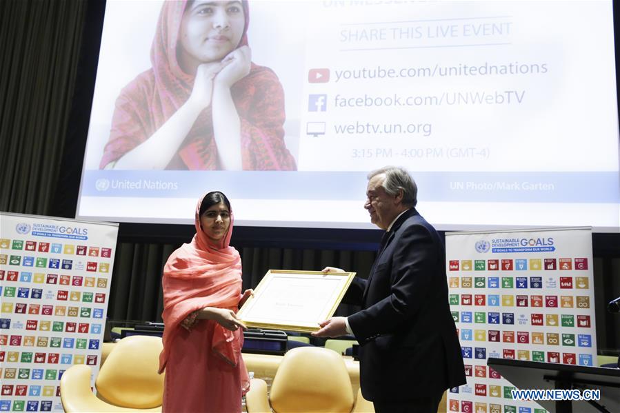 Malala Yousafzai nommée Messagère de la paix de l'ONU sur l'éducation des filles