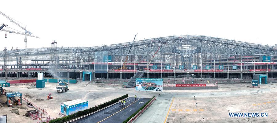 Le nouvel aéroport international de Beijing en construction