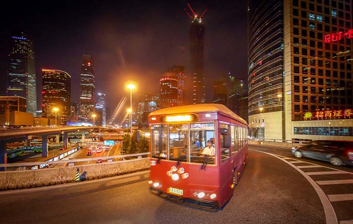 Balade nocturne en tramway à Beijing