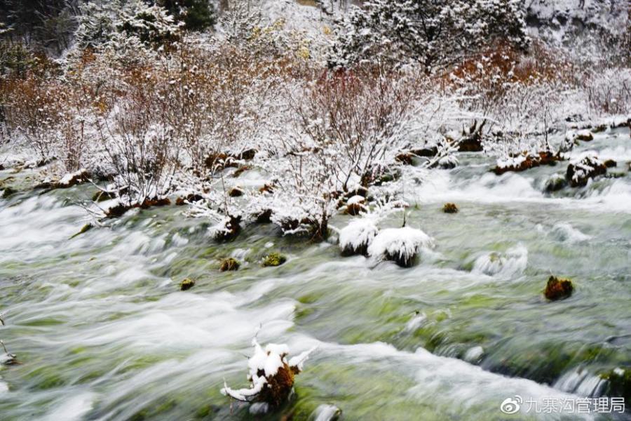 La magie de la vallée de Jiuzhaigou sous la neige