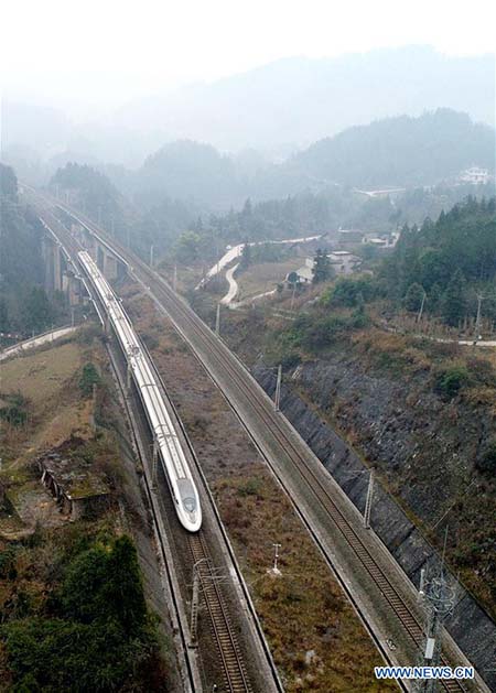 Chemin de fer Yichang-Wanzhou en Chine