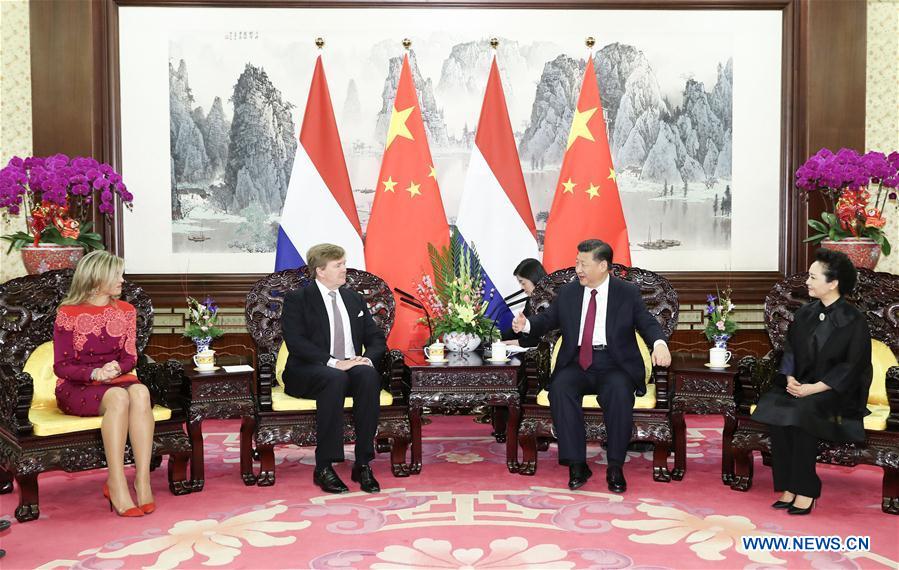 Rencontre entre le président chinois et le roi des Pays-Bas à Beijing
