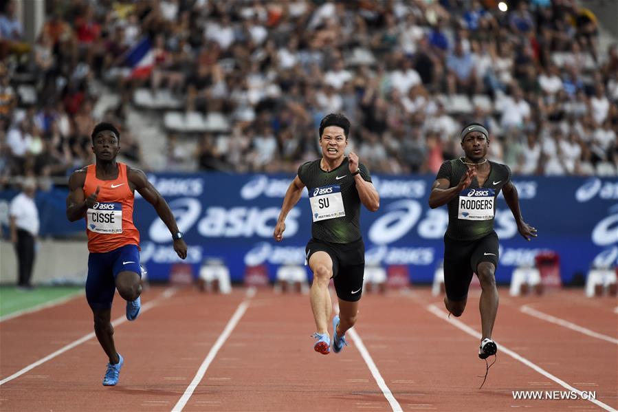 Ligue de diamant - Paris : le Chinois Su Bingtian remporte la médaille de bronze du 100 m messieurs