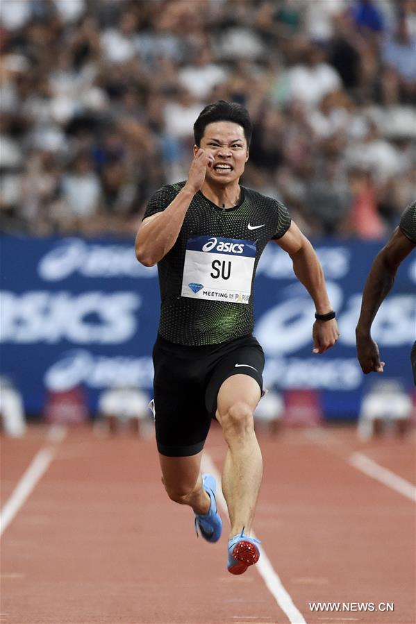 Ligue de diamant - Paris : le Chinois Su Bingtian remporte la médaille de bronze du 100 m messieurs