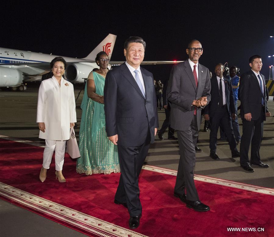 Arrivée du président chinois au Rwanda pour une visite d'Etat