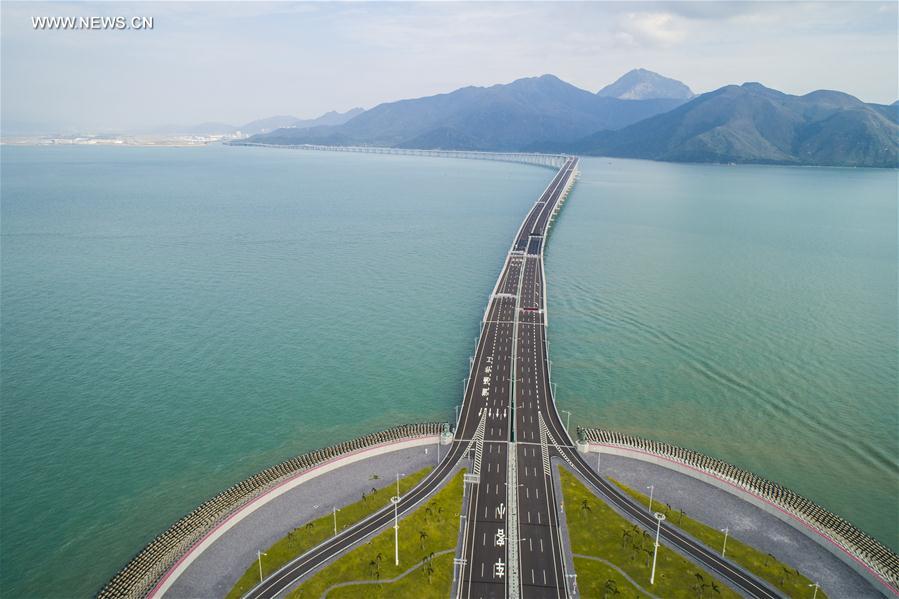 Chine : vue aérienne du pont Hong Kong-Zhuhai-Macao