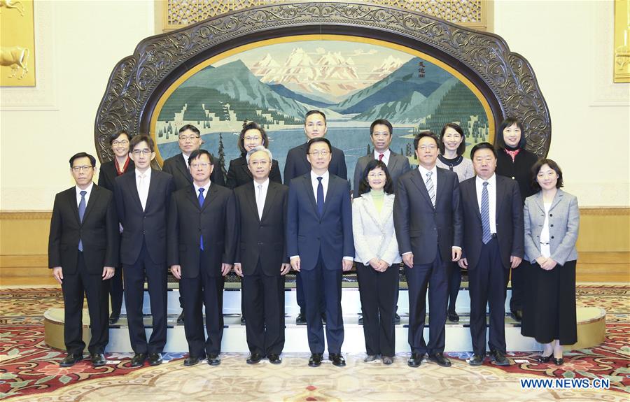 Le vice-Premier ministre chinois Han Zheng rencontre une délégation hongkongaise