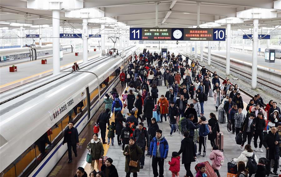 Chine : le trafic ferroviaire culmine à la fin des vacances de la fête du Printemps