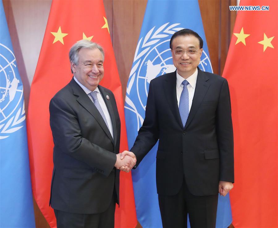 Li Keqiang rencontre le secrétaire général de l'ONU