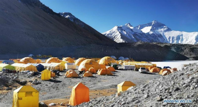 Les camps de base de la face nord de l'Everest