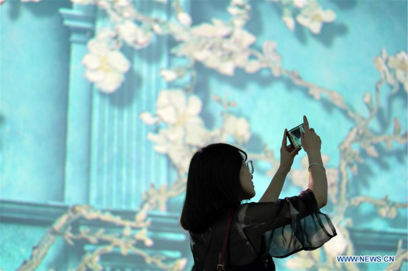 Des visiteurs plongent dans une exposition Van Gogh immersive à Beijing