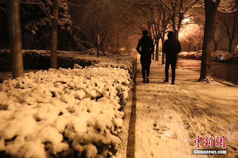 Beijing : premières chutes de neige de l'année 2020