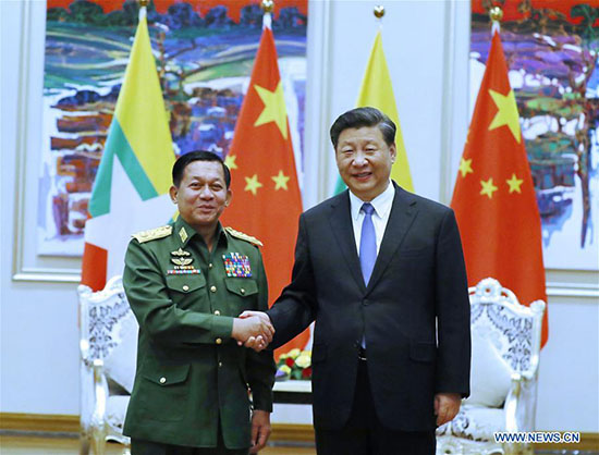 Le président chinois Xi Jinping rencontre le commandant en chef des services de défense du Myanmar