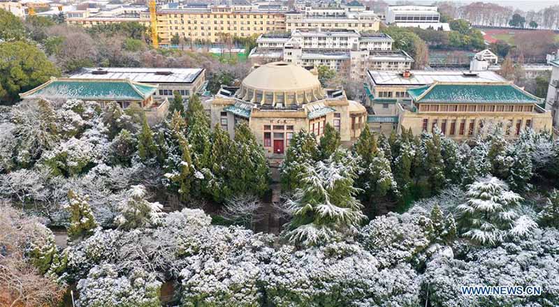 Wuhan recouverte d'un manteau de neige hivernale