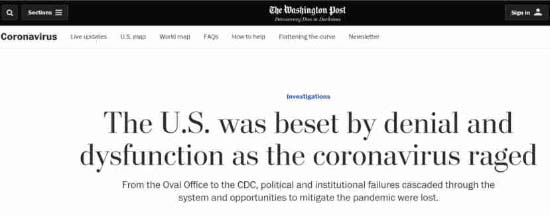 Le Washington Post examine les échecs des États-Unis au cours des 70 premiers jours de l'épidémie de coronavirus