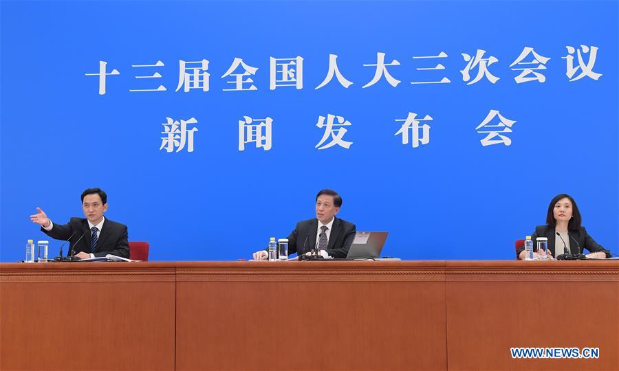 Conférence de presse de l'organe législatif suprême chinois à la veille de sa session annuelle