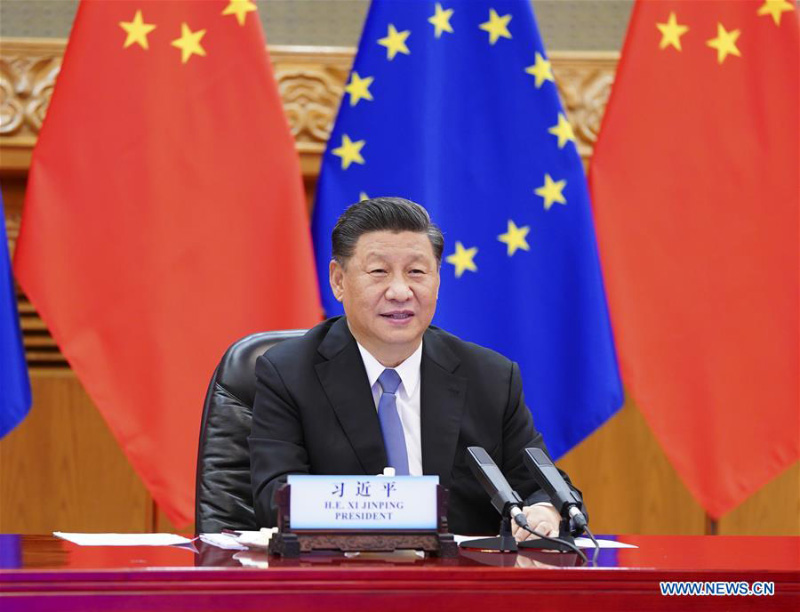 Le président chinois rencontre des dirigeants de l'UE par liaison vidéo