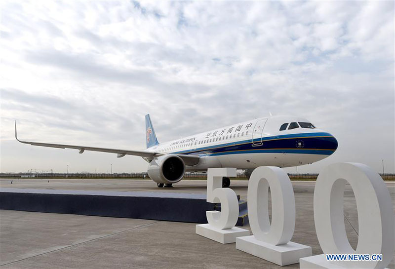 Airbus livre le 500e appareil de la famille A320 assemblé en Chine