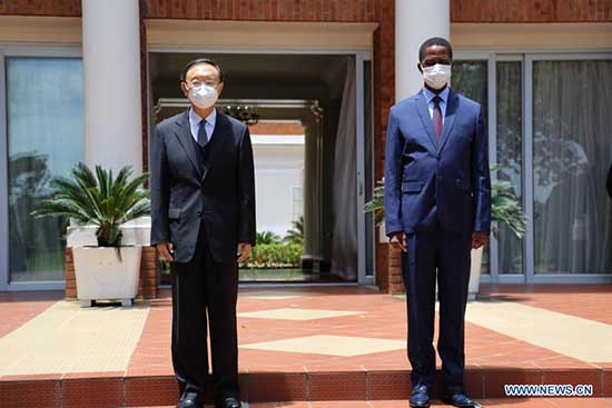 Le président zambien s'entretient avec un haut diplomate chinois sur les relations bilatérales