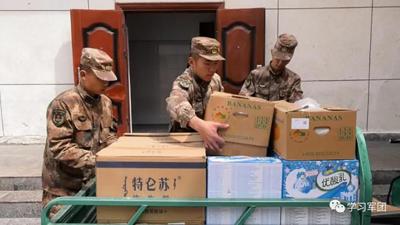 Les soldats de l'APL au Tibet ont accès à des produits frais vendus sur une application de livraison de nourriture