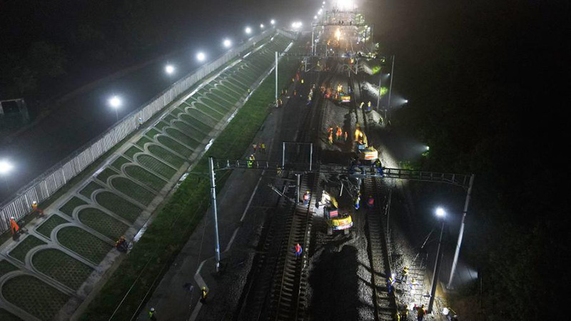 Le chemin de fer à grande vitesse amélioré pour un méga projet de dérivation d'eau dans l'est de la Chine