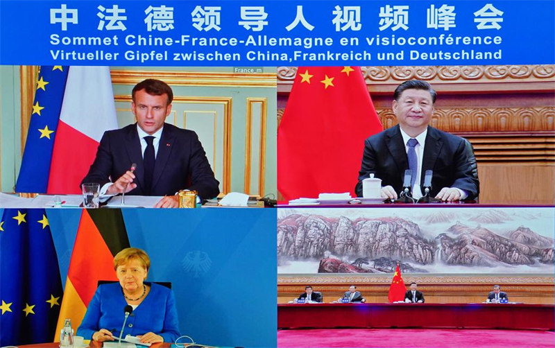 Xi Jinping appelle à élargir le consensus et la coopération avec l'Europe lors d'un sommet virtuel avec les dirigeants français et allemand