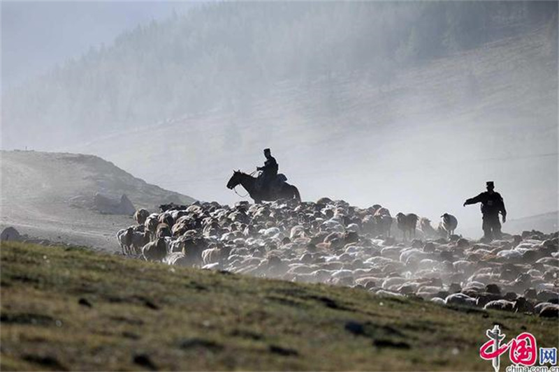 Xinjiang : la grande transhumance des bergers de l'Altay avec l'aide des policiers locaux