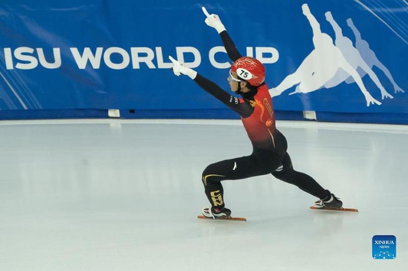 L'équipe de Chine à la Coupe du monde de patinage de vitesse sur piste courte de l'ISU