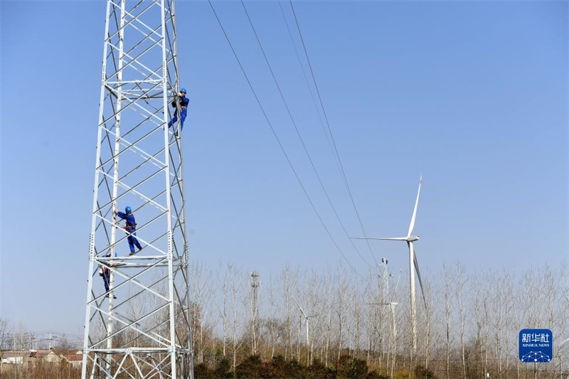 Un groupe de personnes « chasse le vent » le long d'une ligne d'énergie verte