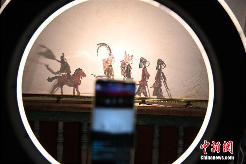 Le Nouvel An chinois derrière le spectacle de théâtre d'ombres chinoises du Gansu