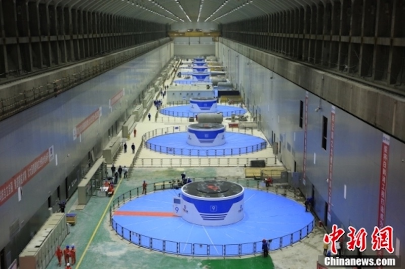L'ensemble des 16 unités de la centrale hydroélectrique de Baihetan a été installé