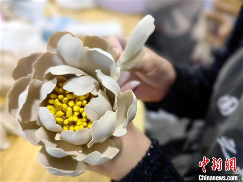 Shandong : les pivoines fleurissent sur la porcelaine à Heze, ville de la pivoine