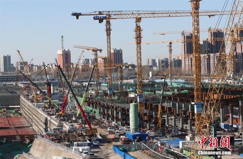 Tongzhou : la construction du centre de transport complet de la gare secondaire de la ville de Beijing s'accélère