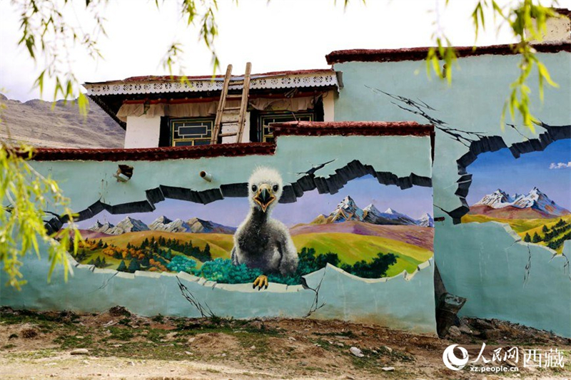 Tibet : des peintures 3D embellissent le village de Qiacun