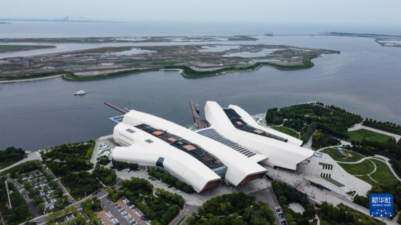 Photo aérienne montrant le Musée maritime national à Tianjin, le 26 août. (Sun Fanyue/Xinhua)