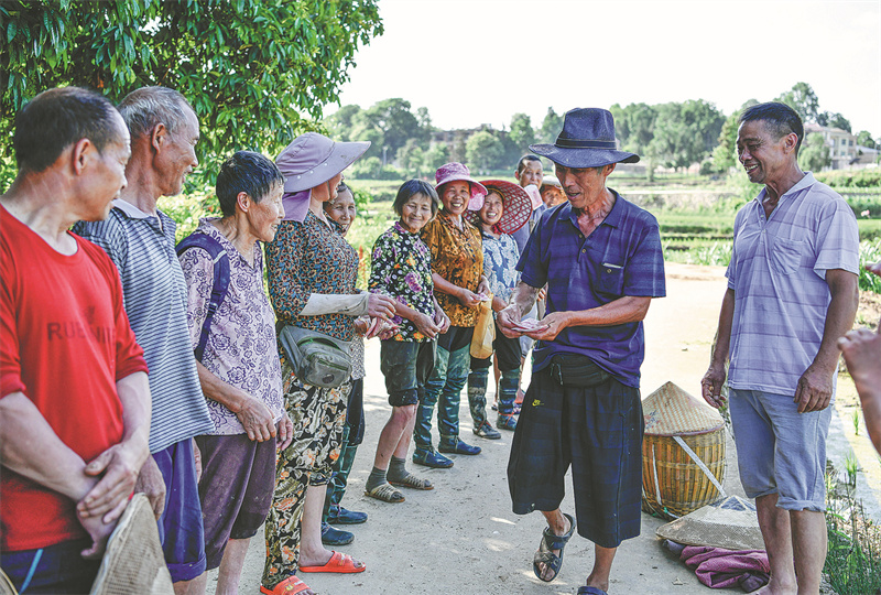 Un agriculteur guide sa communauté vers la culture du riz hybride