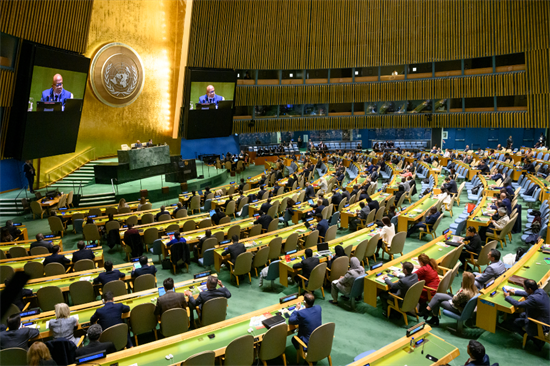 L'élection des membres du Conseil des droits de l'homme des Nations Unies a lieu au siège de l'ONU à New York, le 10 octobre 2023. (Loey Felipe/UN Photo/distribution via Xinhua)