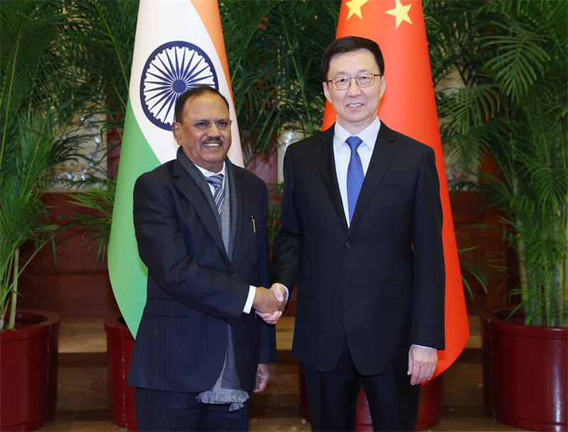 Le vice-président chinois rencontre le conseiller indien à la sécurité nationale