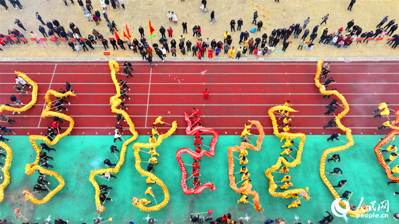 Jiangxi : une danse du Dragon folklorique pour célébrer la Fête des Lanternes à Zhangshu