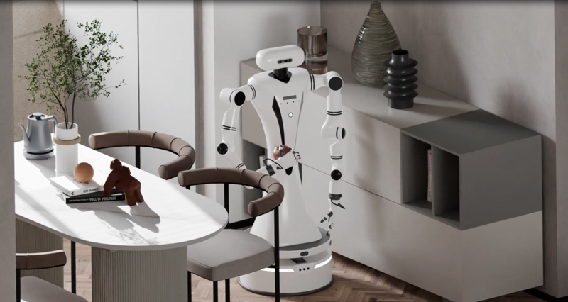 Des robots s'entraînent à attraper des pommes dans des scènes virtuelles. (Photo fournie par l'interviewé)