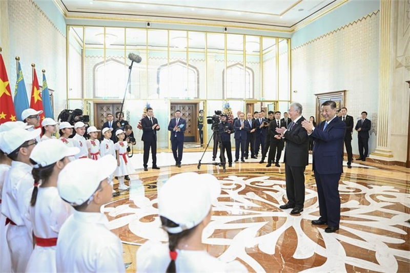 Le président chinois Xi Jinping arrive à Astana, au Kazakhstan, le 2 juillet 2024, pour la 24e réunion du conseil des chefs d'Etat de l'Organisation de coopération de Shanghai et une visite d'Etat au Kazakhstan à l'invitation du président kazakh Kassym-Jomart Tokaïev. (Xinhua/Xie Huanchi)