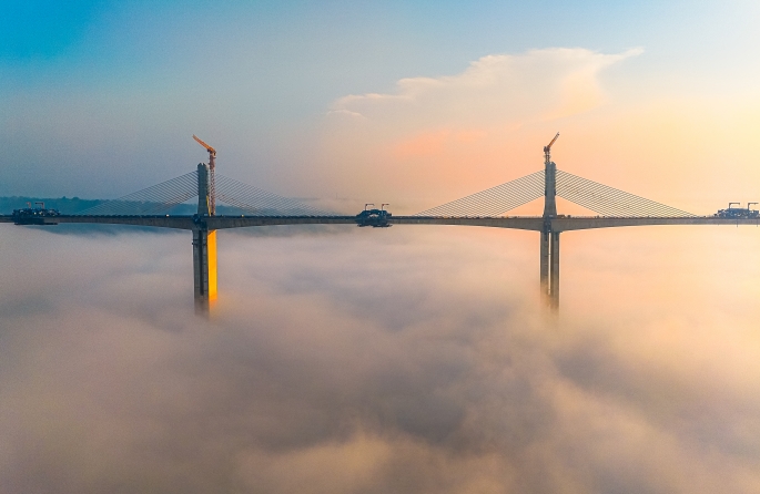 Gansu : la construction du super pont sur la rivière Malian G309 à Qingyang est entrée dans la dernière ligne droite