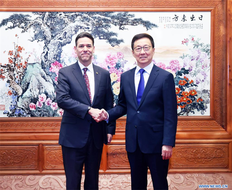 Le vice-président chinois rencontre le président du Sénat de l'Etat américain de l'Oregon
