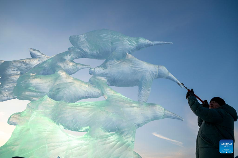 Heilongjiang : les concurrents brillent au 37e Concours international de sculpture sur glace de Harbin