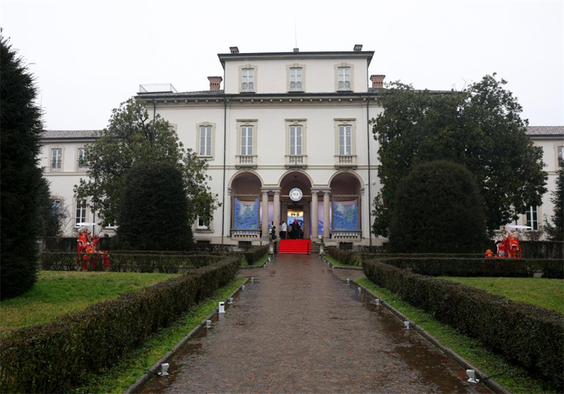 Une vue extérieure de la « Maison de Chine » des Jeux olympiques d'hiver prise à Milan, en Italie, le 4 février. (Li Jing/Xinhua)