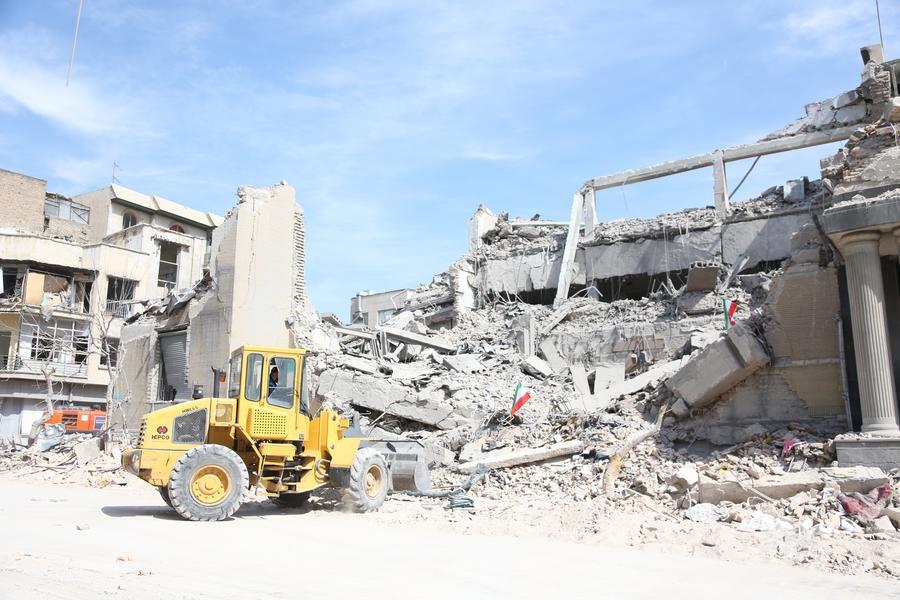 Les ruines de bâtiments à Téhéran, en Iran, le 4 mars 2026. (Xinhua/Shadati)