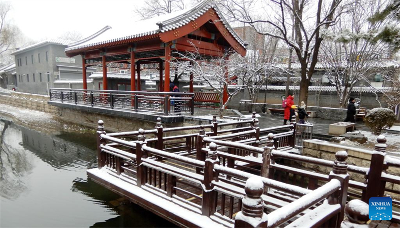 Beijing connaît de rares chutes de neige printanières